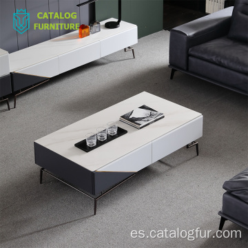 Gran lugar de almacenamiento mesa de centro de mesa de centro de mármol de madera mesa de centro sala de estar muebles para el hogar